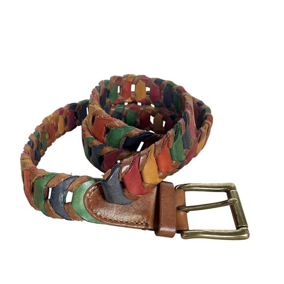 Cole Haan Leather Chain link belt multicolor L/38 unisex - Picture 1 of 8